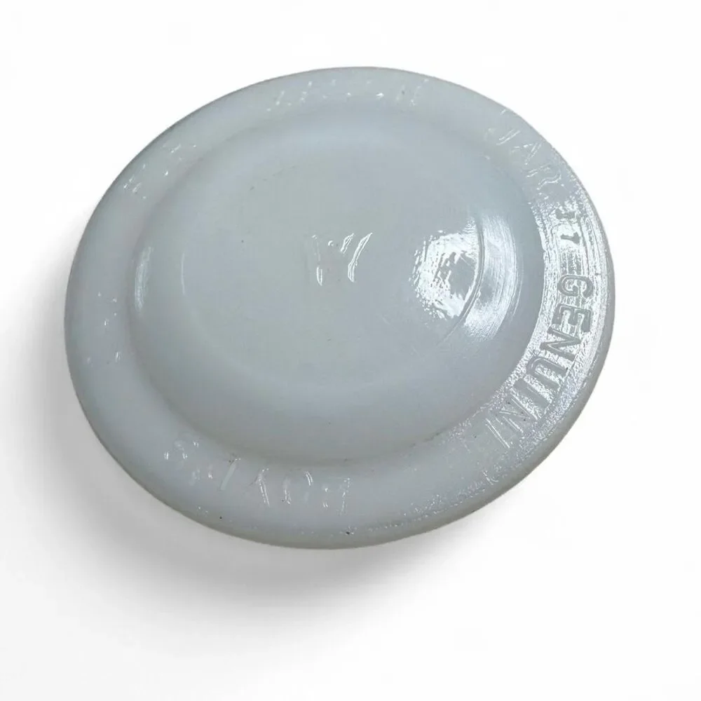 VTG White Glass Mason Jar Lid Insert Hazel Atlas Boyd's Cap Americana Farmhouse